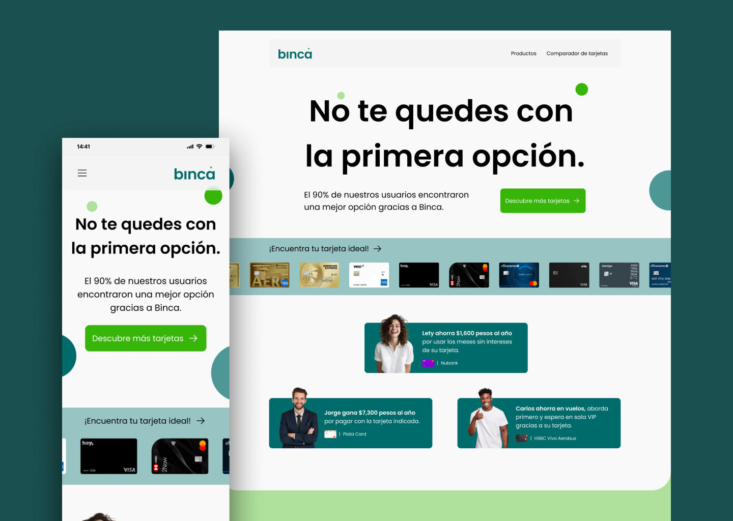 Credit Cards Landing Page Screenshot