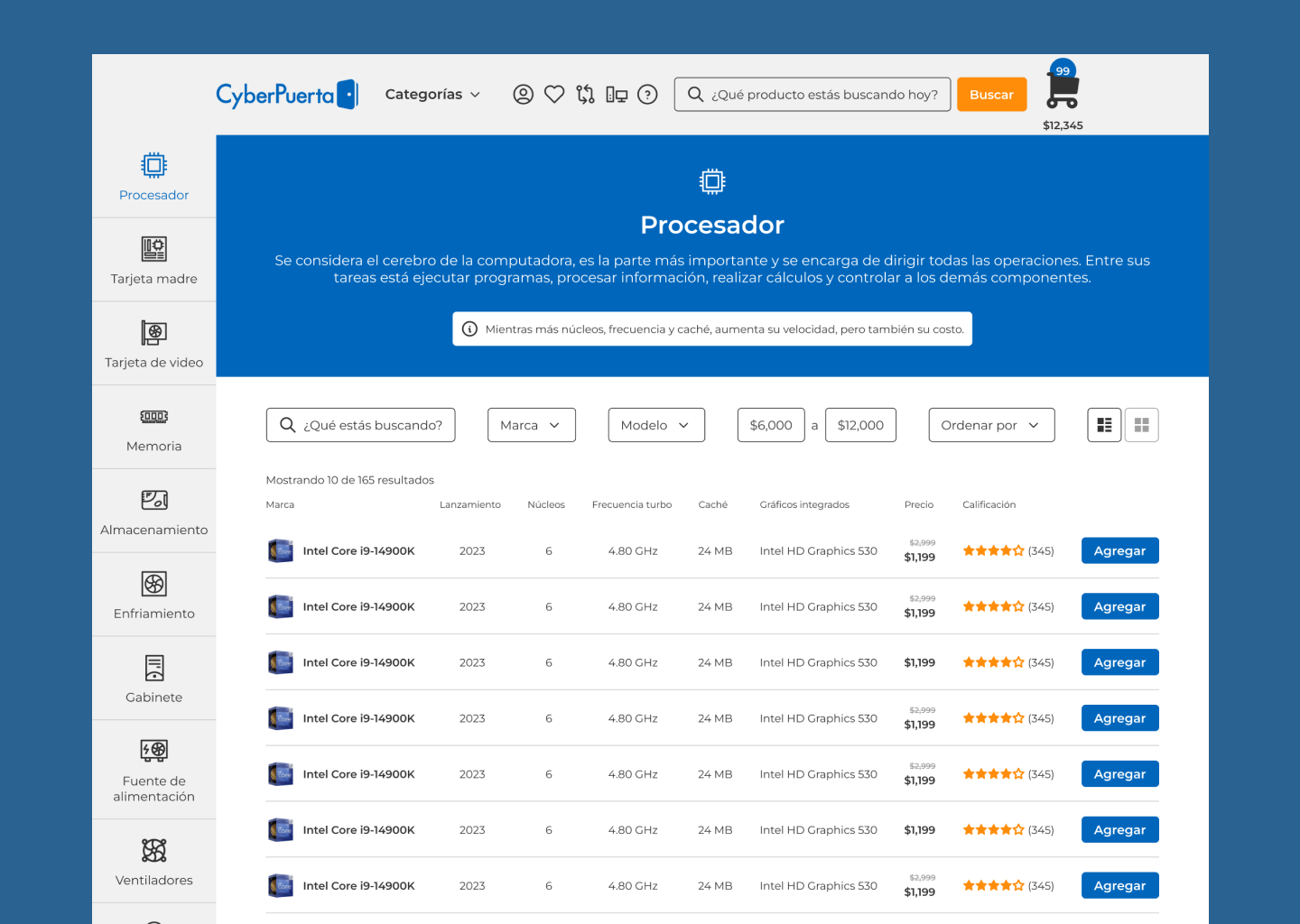PC Part Picker Tool from CyberPuerta Screenshot