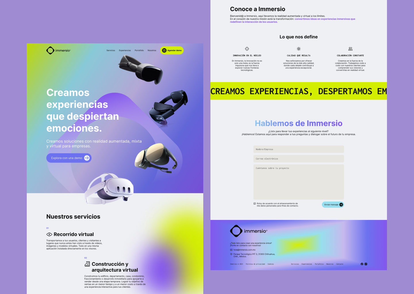 Virtual Reality Landing Page Screenshot