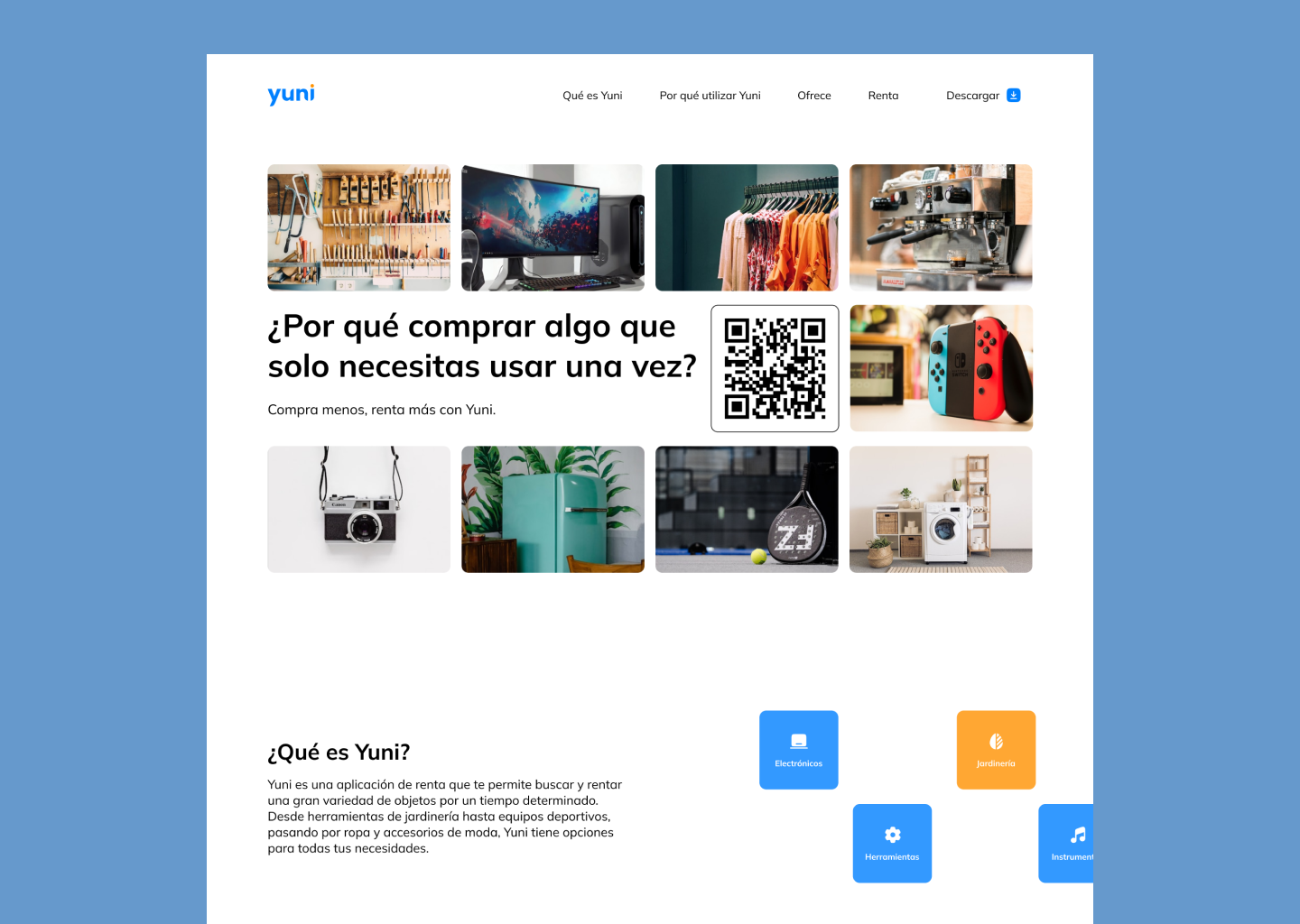 Marketplace Landing Page and App Screenshot